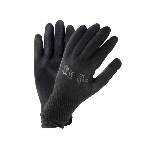 Load image into Gallery viewer, Montagehandschoen werkplaats polyester met pu-coating xl - zwart
