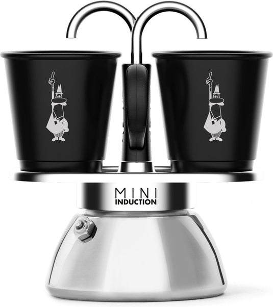 Bialetti mini express induction 2 kops – espressomaker – geschikt voor inductie – inclusief 2 espressokopjes