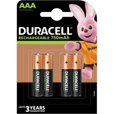 Duracell oplaadbare batterijen 4x aaa dx2400 hr03 900 mah 1,2 volt precharged<br>