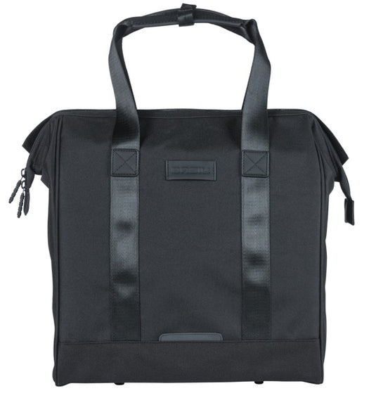 Basil tas grand fietsshopper zwart | mik hooks | 23l