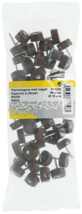 Mack 1013741 - 50 plankdragers + nagel bruin ø 10 mm | 10 stuks