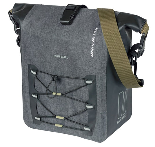 Basil enkele tas navigator storm m mik 12-15l 14 x 25 x 36 cm - zwart