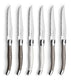 Lou laguiole - tradition 6 steakmessen - peper parel taupe - 6 personen - rvs - vaatwasmachinebestendig