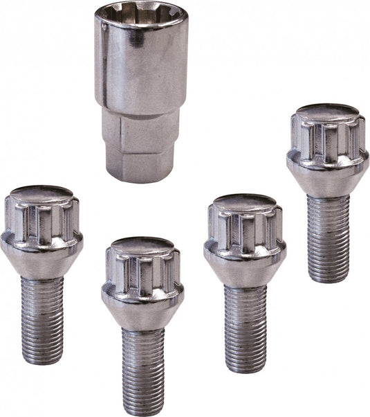 Carpoint anti-diefstal wielbouten – conisch – 4 stuks – m12 x 1.5 x 26 mm – beschermt velgen – sterk veilig