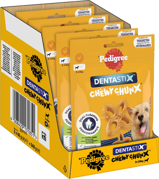 Pedigree hondensnacks - dentastix chewy chunx - mini - kip - 5x68g