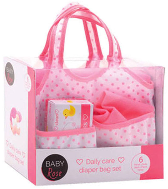 John toys baby rose luiertas voor pop - met accessoires en verschoonkussen
