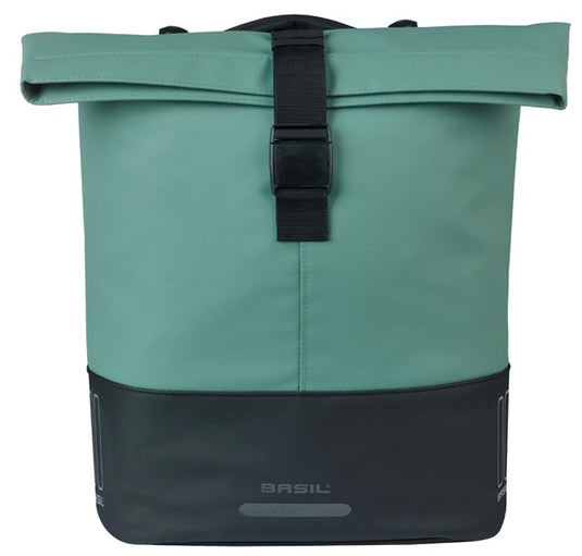 Basil dubbele fietstas cove mik 28-32l 14 x 29 x 36 cm - groen zwart