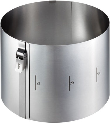 Gefu tondo clip taartring verstelbaar ø16-30 cm – rvs bakring met clip – hoogte 15 cm