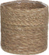 Mica decorations plantenmand - rotan - naturel met bruin - 20 cm - met plastic binnenkant