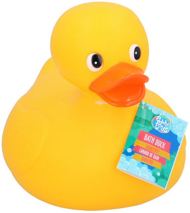 Eddy toys badeend 22 cm - rubberen badeend voor in bad - gele badeend voor kinderen - badspeeltje eend voor baby - speelgoed voor bad - badspeeltje kinderen