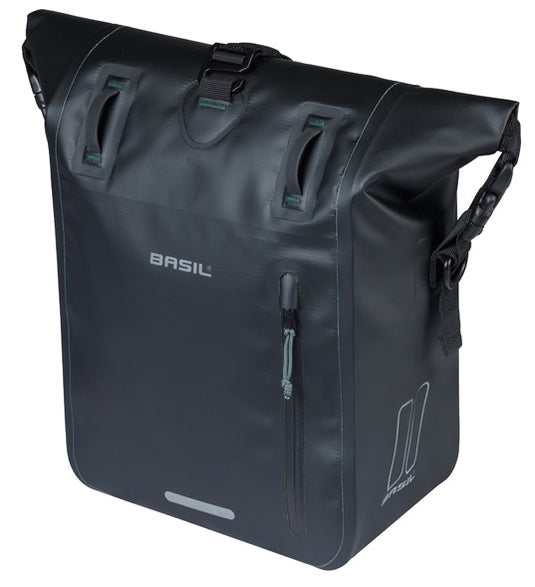 Basil enkele fietstas rivo m tarpaulin mik 12-15l 14 x 25 x 38 cm - zwart