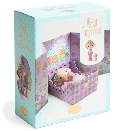 Djeco tinyly violet tinyroom miniatuur slaapkamer speelgoed.