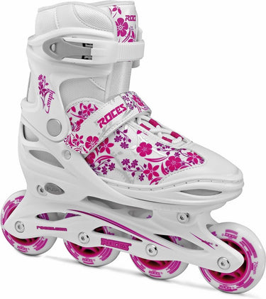 Compy 8.0 inlineskates softboot meisjes wit roze maat 30-33