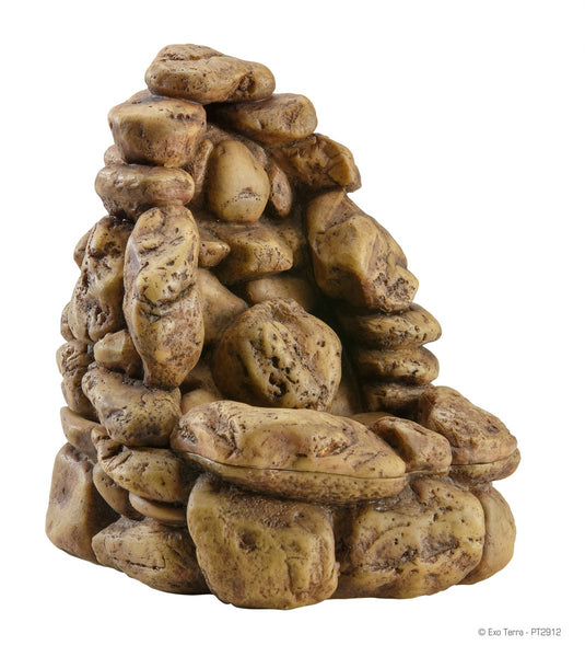 Exo terra pebble waterfall - terrarium decoratie - medium - 19 x 21,5 x 18,5 cm