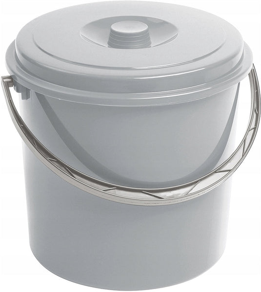 Curver - emmer met deksel 12l - comfortabele handgreep - grijs - 241750