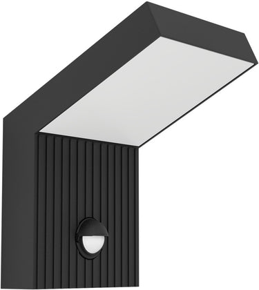 Eglo grottazzolina wandlamp buiten - sensor - led - 17.5 cm - zwart melkkleurig