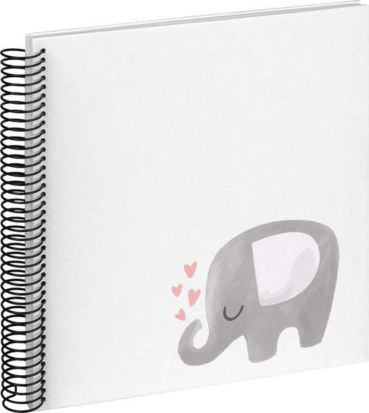 Walther sa-133 olifant hearting - spiraal album - formaat 25x25 cm - wit olifant
