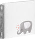 Walther sa-133 olifant hearting - spiraal album - formaat 25x25 cm - wit olifant