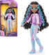 Unicorn academy - pop layla van 24 cm met highlights in het haar - 5 modeaccessoires - eenhoornspeelgoed
