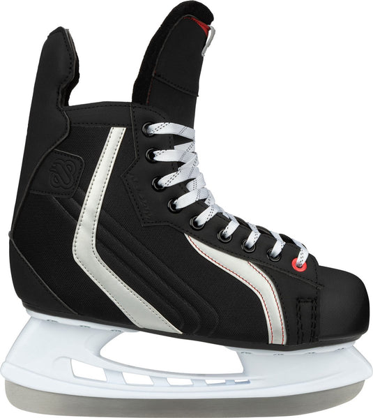 Nijdam ijshockeyschaats deluxe - volwassenen - zwart zilvergrijs - maat 39