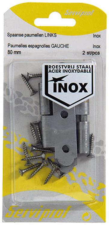 Chargez l'image dans la visionneuse de la galerie, Mack 1013707 - 2 spaanse paumellen links inox h 80 - b 45 mm | 5 stuks
