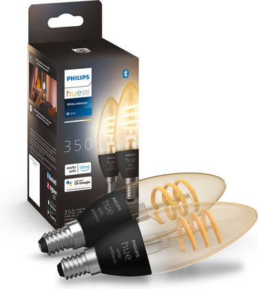 Philips hue filamentkaars - warm- tot koelwit licht - 2-pack - e14