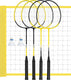 Get go badminton set - 4 spelers - net ca. 60 x 400cm - hoogte verstelbaar