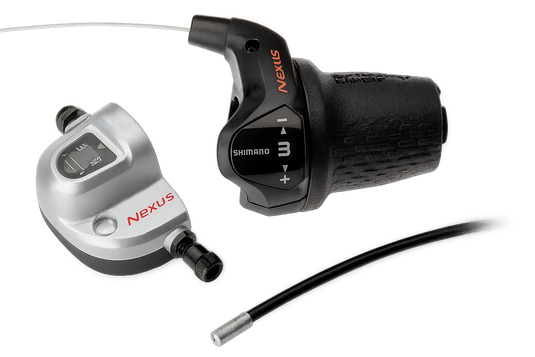 Shimano draaiversteller 3 speed nexus sl-3s42e met kabels (1850 mm) en clickbox - zwart (werkplaatsverpakking)