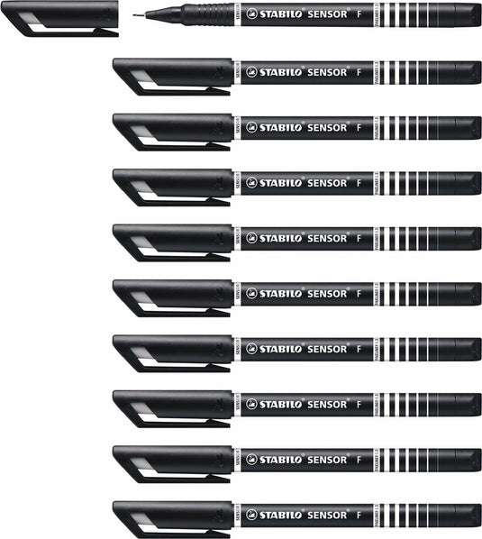 Stabilo sensor - fineliner 0.3 mm - zwart - doos 10 stuks