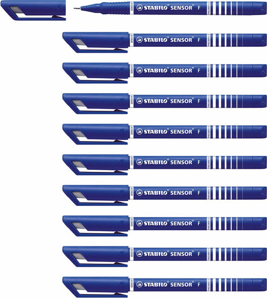 Stabilo sensor - fineliner 0.3 mm - blauw - doos 10 stuks