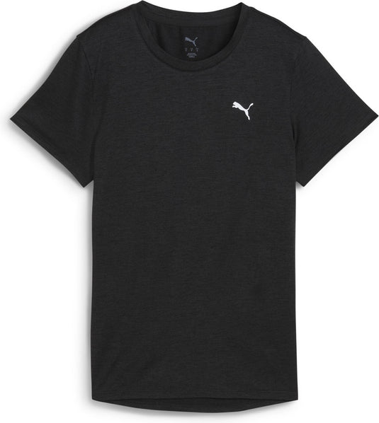 Puma w tad essential heather tee dames sportshirt - black heather
