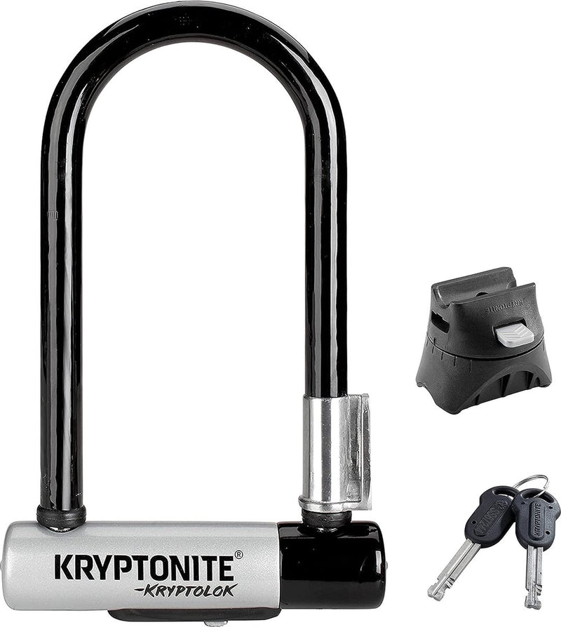 Afbeelding laden in galerijviewer, Kryptonite kryptolok mini-7 beugelslot fiets – art-2 slot – beugelslot elektrische fiets – 17,8x8,2 cm– staal – zwart
