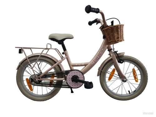 Bikefun kinderfiets girly 16 inch - met mandje en remnaaf - roze