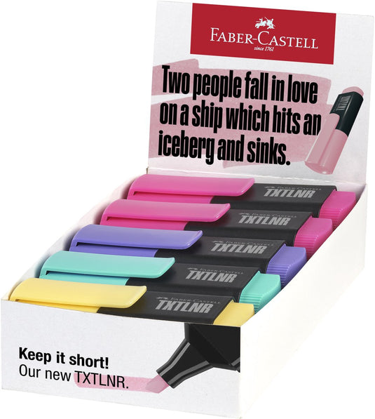 Faber-castell tekstmarker txtlnr - mini - 10 stuks - assorti pastelkleuren - markeerstift - fc-154212