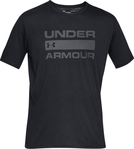 Under armour ua team issue wordmark ss heren sportshirt - zwart