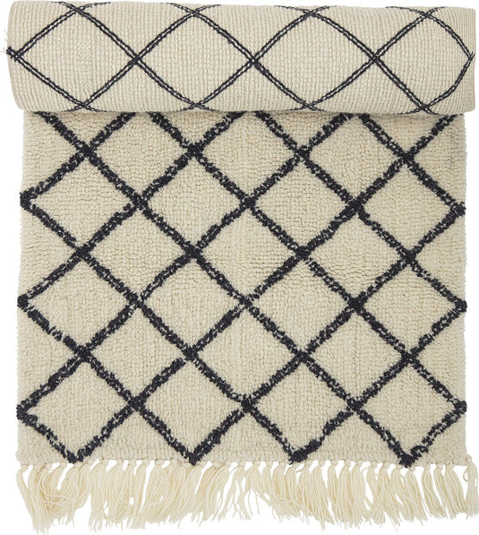 Bloomingville - warda vloerkleed - beige - wol