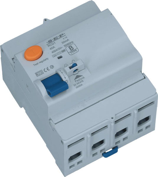 Sep aardlekschakelaar 63a 4 polig 300ma type b 10ka rcd1