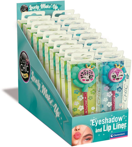 Clementoni crazy chic oogschaduw en lipliner bloem - turquoise blauw