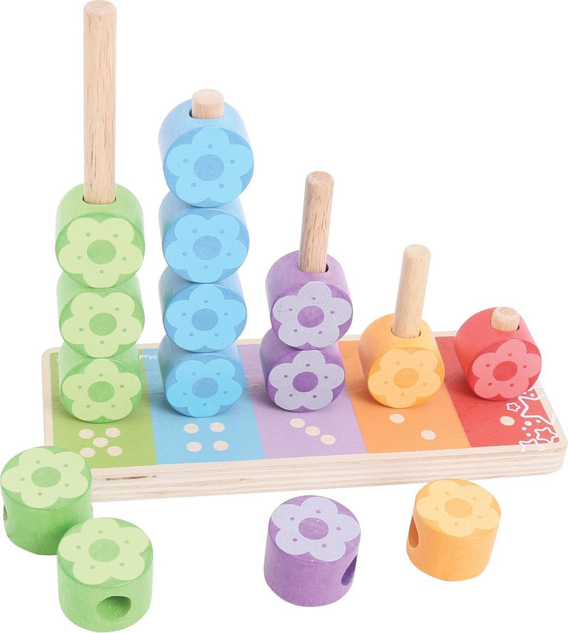 Afbeelding laden in galerijviewer, Bigjigs toys bigjigs houten stapelspel bloemen, 16dlg.
