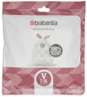 Brabantia perfectfit vuilniszakken - 2 3 l - code v - 40 stuks