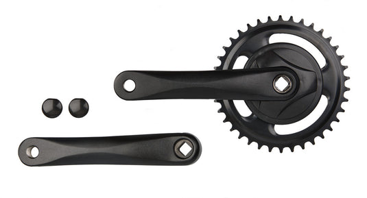Vinty crankstel 38t 1 8“, crank 170mm met disc, zwart
