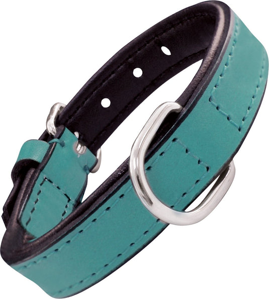 Gloria dog collar padded turquoise (35 x 1,5 cm)