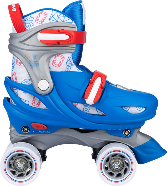 Nijdam rolschaatsen verstelbaar - geo metricker - blauw - maat 33-36