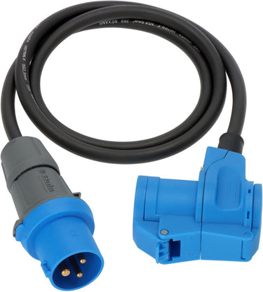 Brennenstuhl cee verloopkabel camping 1,5m kabel in zwart (cee stekker en hoekkoppeling incl. veiligheidscontact combinatie stopcontact, 230v 16a, voor permanent gebruik buitenshuis, made in germany)