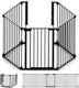 Noma 5 panelen veiligheidshek - kamer verdeler - tot 315 cm - zwart- kachelhek - veiligheidshek voor open haard