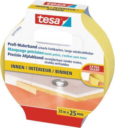 Tesa precision indoor 56270-00000-01 maskeertape geel (l x b) 25 m x 25 mm 1 stuk(s)