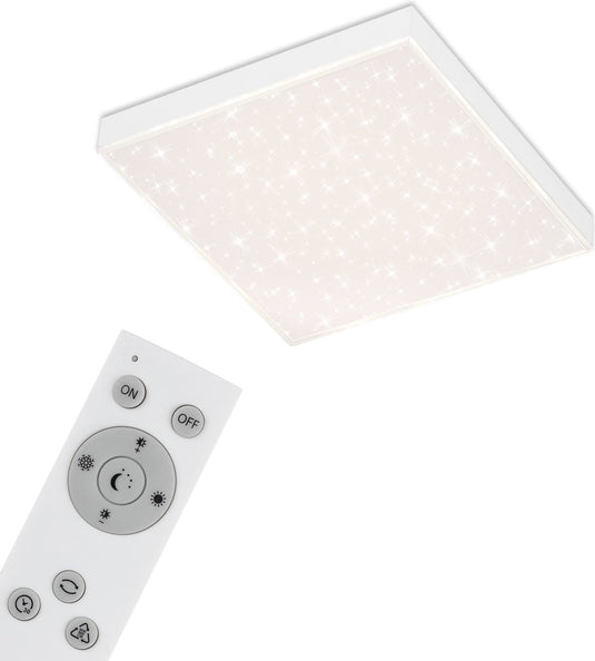 Briloner - plafonniére - plafondlamp dimbaar - met lichtrand -sterrendecoratie - incl. afstandsbediening - kleurtemperatuurregeling -15 watt -1.600 lumen - wit
