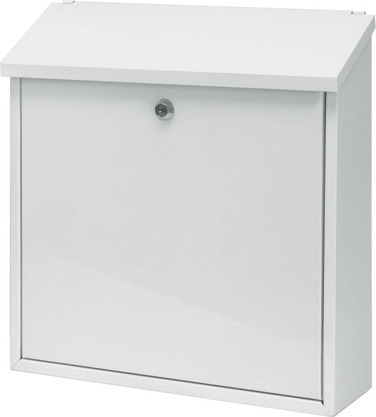 V-part - wandbrievenbus malagan - galvanized steel powder coated - wit - brievenbus