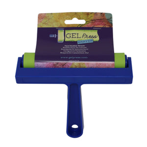 Gel press • inktroller van hard rubber blauw 15,24cm