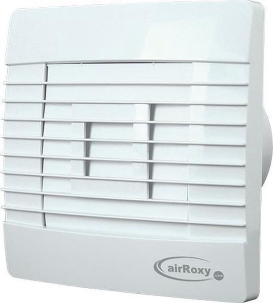 Air roxy badkamerventilator met automatische sluitklep vochtsensor en timer 100 mm wit - prestige 100zghs